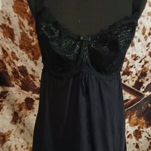Elegant Black Lace Nightgown